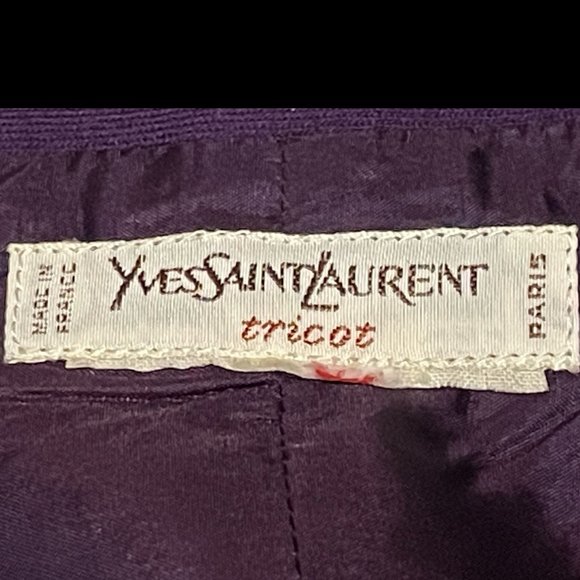 ▪️VTG▪️YVES SAINT LAURENT▪️70's 80's Purple Mod-Style Front Vent Pocket Skirt - Picture 5 of 6